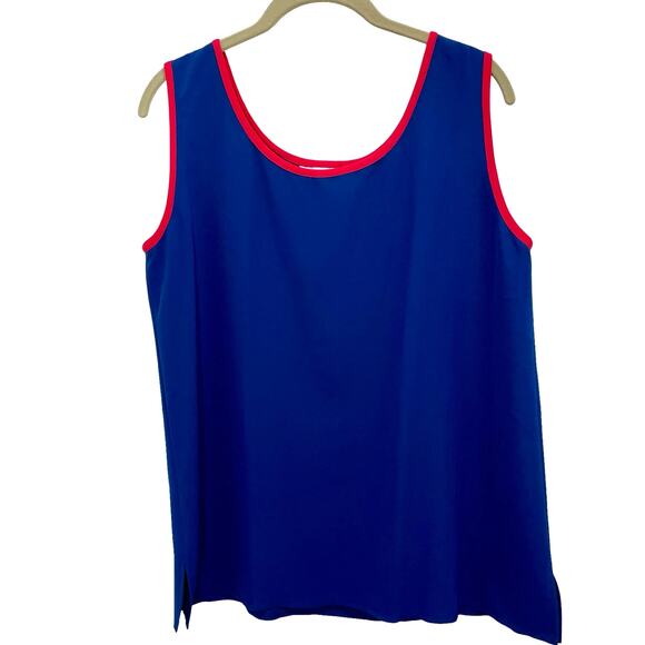 Vintage 80s Da Rue Blue Tank Long Sleeve Cardigan Set - Size 12 - Picture 7 of 10